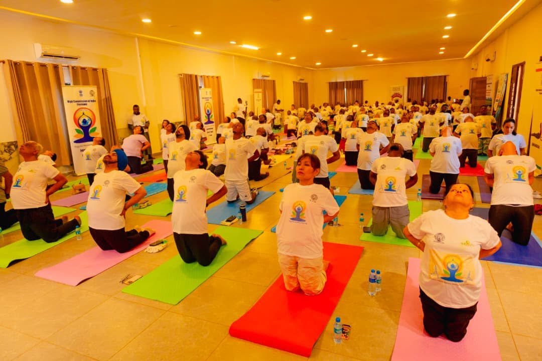 Over 150 yoga enthusiasts came together in Freetown to celebrate the 12th International Day of Yoga, embracing this year's theme,