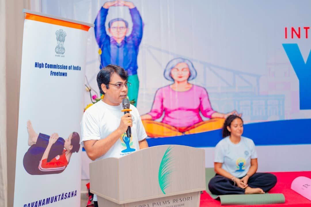 Over 150 yoga enthusiasts came together in Freetown to celebrate the 12th International Day of Yoga, embracing this year's theme,