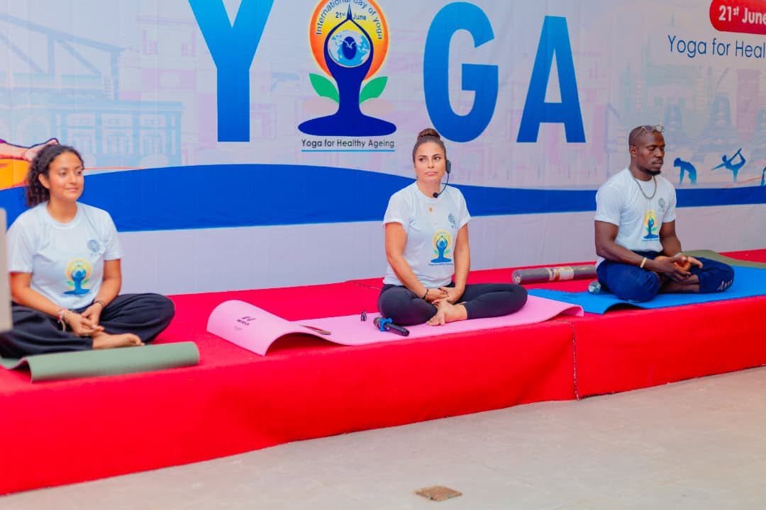 Over 150 yoga enthusiasts came together in Freetown to celebrate the 12th International Day of Yoga, embracing this year's theme,