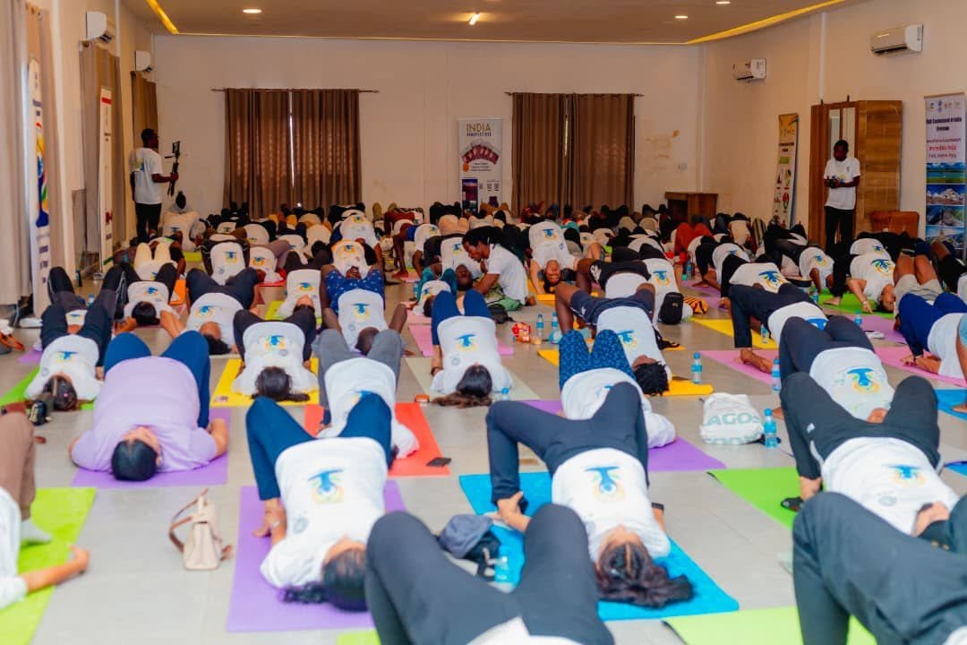Over 150 yoga enthusiasts came together in Freetown to celebrate the 12th International Day of Yoga, embracing this year's theme,