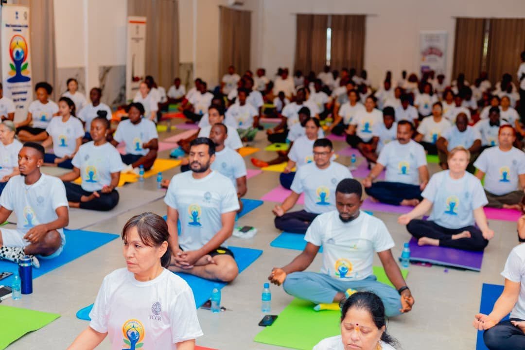Over 150 yoga enthusiasts came together in Freetown to celebrate the 12th International Day of Yoga, embracing this year's theme,