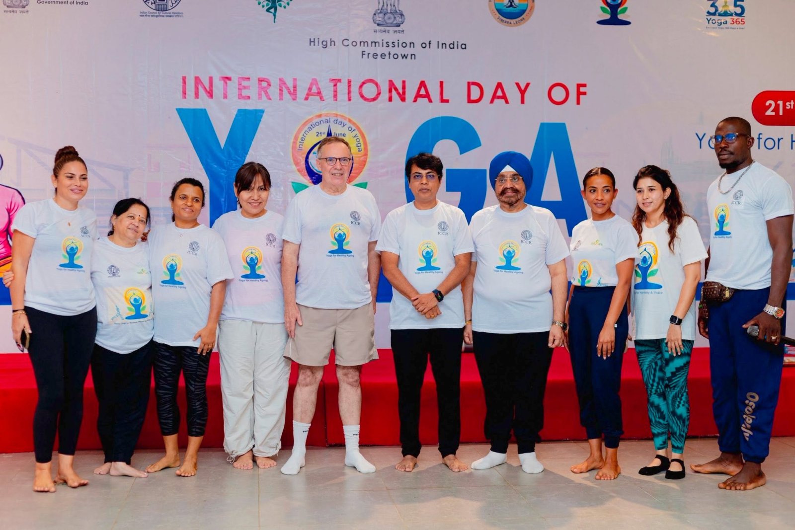 Over 150 yoga enthusiasts came together in Freetown to celebrate the 12th International Day of Yoga, embracing this year's theme,