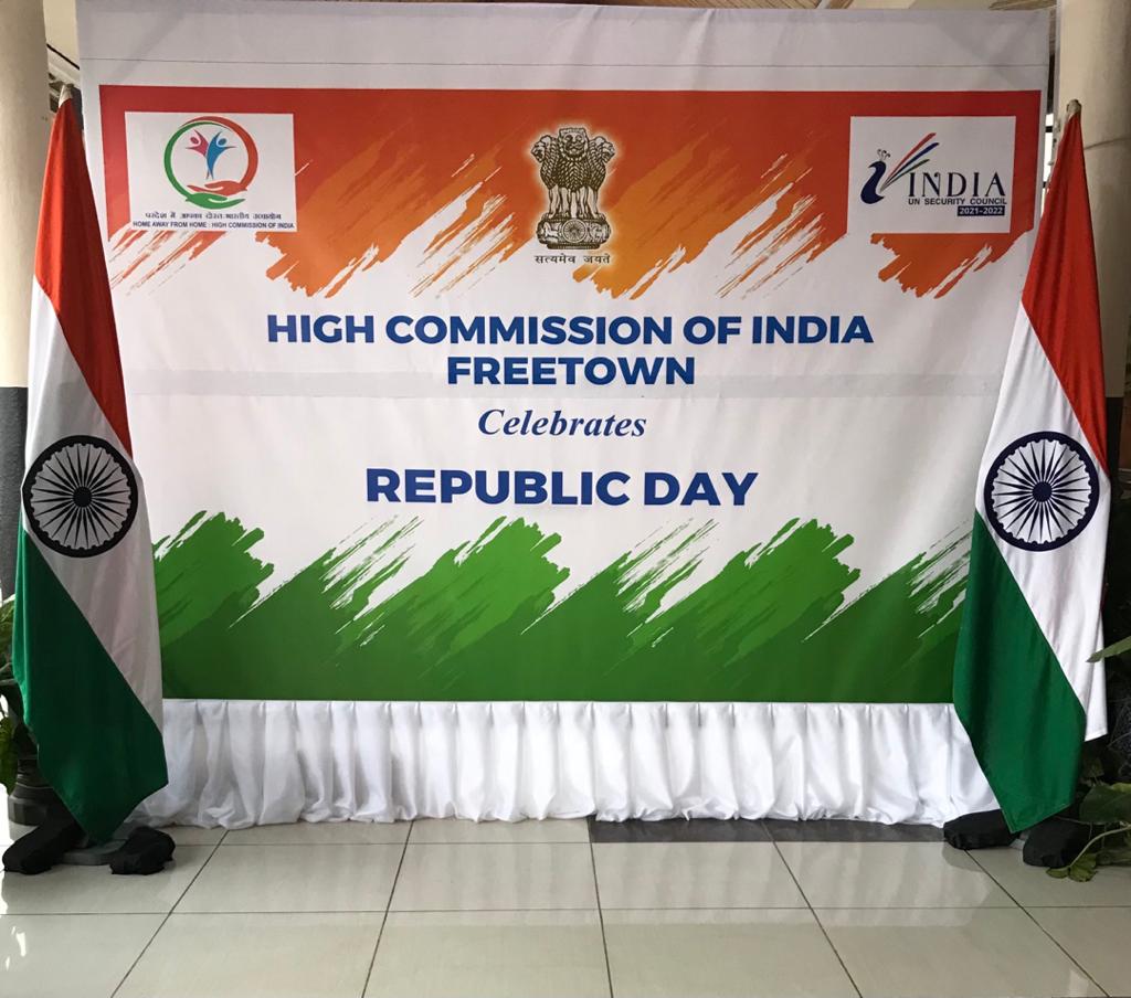 High Commission of India in Freetown celebrates 72nd Republic Day of India - the first since establishment of the resident mission - High Commissioner read Hon’ble President’s Address to the Nation, full speech @ https://pib.gov.in/PressReleasePage.aspx?PRID=1692289